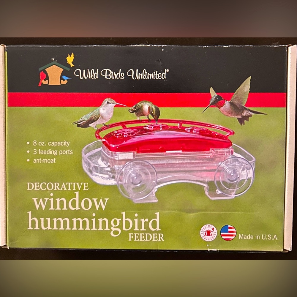 Window hummingbird feeder and instant nectar mix